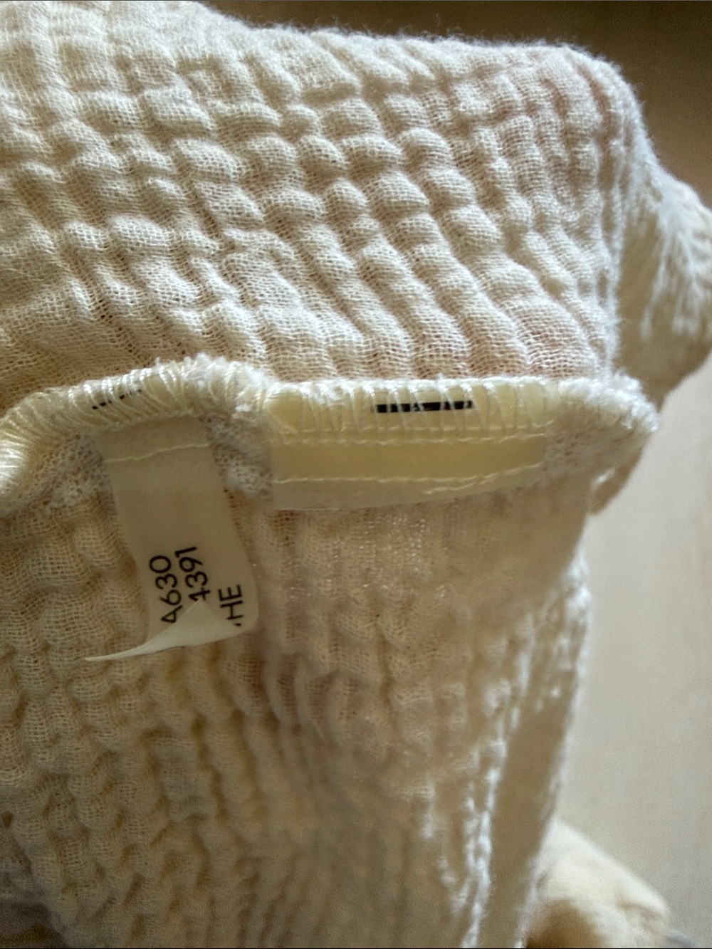 Calvin Klein Light Cream Button-Down Gauze Shirt - Picture 4 of 9